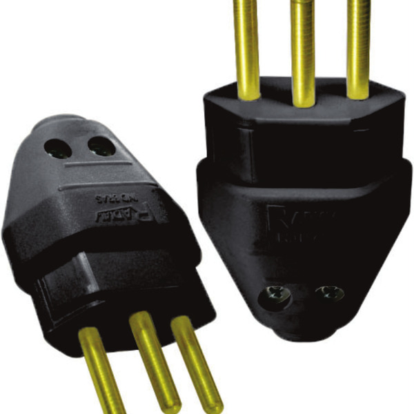 Plugue Macho Preto 20a 2p+t Maciço Radial 1501.135