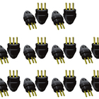 Plugue Macho Preto 20a 2p+t Maciço Radial Kit Com 10 Peças