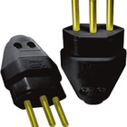 Plugue Macho Preto 20a 2p+t Maciço Radial Kit Com 10 Peças