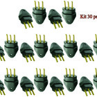 Plugue Macho Preto 2 Pólos + Terra 10a Maciço Radial C/ 30