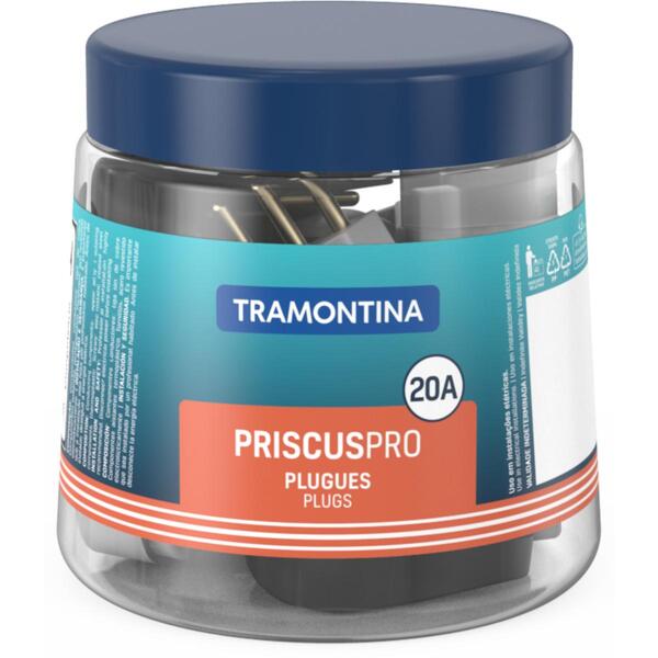 Plugues Angular 2p T 20a 250v~ Cores Preto E Branco - Embalag