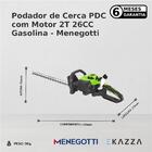 Podador De Cerca Pdc Com Motor 2t 26cc Gasolina Mistura 2 Tem