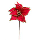 POINSETIA VERMELHA GLITTER BORDA 25CM