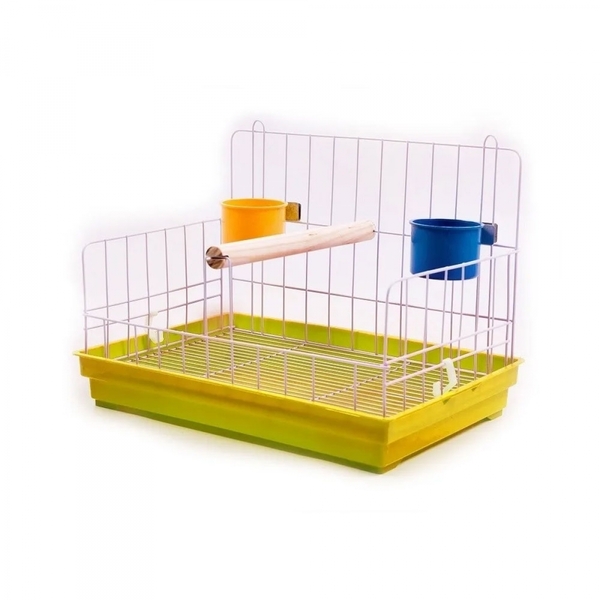 Poleiro De Madeira Com Bandeja E 2 Comedouros Para Calopsita,