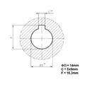 Polia Alumínio 1 Canal Perfil A 65mm Com Furo 14mm