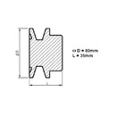 Polia Alumínio 1 Canal Perfil A 80mm com Furo 3/4" 19,05mm