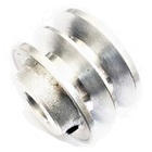 Polia Alumínio 2 Canais Perfil A 65mm Com Furo 5/8"