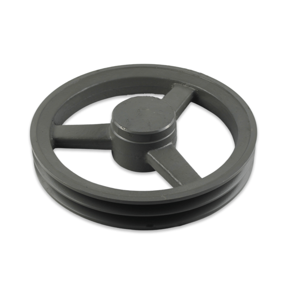 Polia De Ferro Fundido 220mm 2 Canais Perfil B Sem Furo