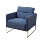 Poltrona 1 Lugar Siena  Veludo Paris Azul