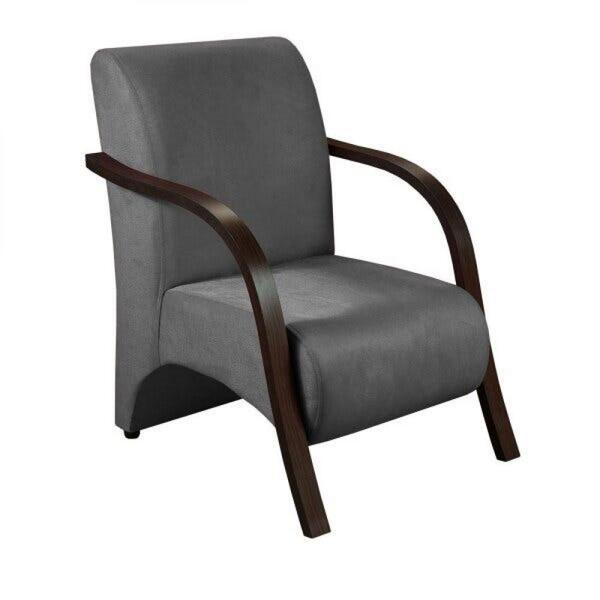 Poltrona 1 Lugar Vênus Braço Pé Madeira Grafite