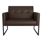 Poltrona 2 Lugares Decorativa Gloria Sintetico Marrom