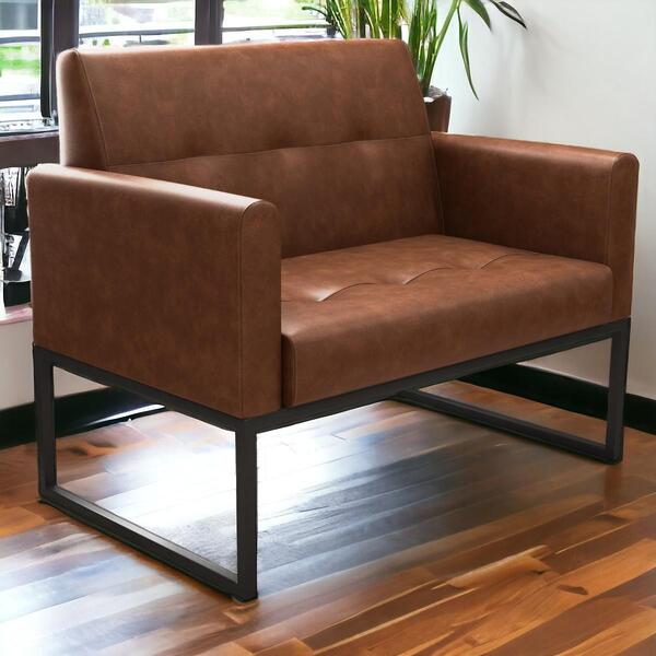 Poltrona 2 Lugares Decorativa Gloria Sintetico Rustico Wisky