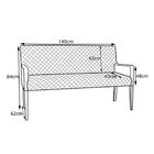 Poltrona 2 Lugares Liverpool Tressê Pu Sintético Bege G15 - G