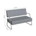 Poltrona 2 Lugares Luara Cromada E Cinza 112 Cm