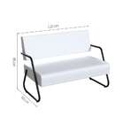 Poltrona 2 Lugares Luara Preta E Branca 112 Cm