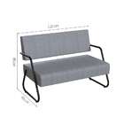 Poltrona 2 Lugares Luara Preta E Cinza 112 Cm