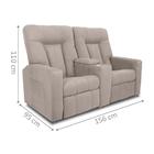 Poltrona 2 Lugares Reclinável Berlim Veludo Light Bege