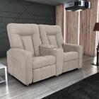 Poltrona 2 Lugares Reclinável Berlim Veludo Light Bege