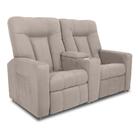 Poltrona 2 Lugares Reclinável Berlim Veludo Light Bege