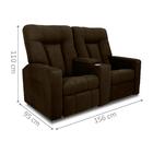 Poltrona 2 Lugares Reclinável Lara Veludo Light Marrom