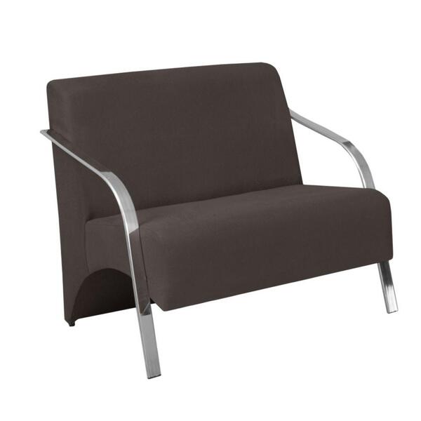Poltrona 2 Lugares Vênus Braço Alumínio D Salla Marrom