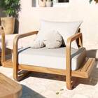 Poltrona 83x83cm Madeira Teca Bege Equateur Naterial