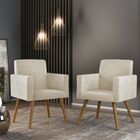 Poltrona + Cabeceira Casal 140 Cm Platinum Decor Nude