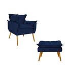 Poltrona + Puff Opala Platinum Decor Azul Marinho