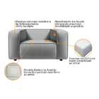 Poltrona  Decorativa Escritório Orgânico Cecília Bouclé - Doc