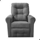 Poltrona  Descanso Reclinável Andrea Suede Cinza