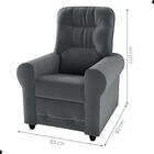 Poltrona  Descanso Reclinável Andrea Veludo Cinza