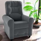 Poltrona  Descanso Reclinável Andrea Veludo Cinza