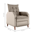 Poltrona  Reclinável Alef Veludo Turkey Cappuccino