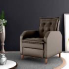 Poltrona  Reclinável Alef Veludo Turkey Marrom