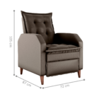 Poltrona  Reclinável Alef Veludo Turkey Marrom