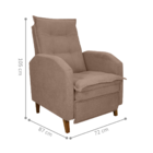 Poltrona  Reclinável Leeds Boucle Marrom