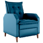 Poltrona  Reclinável Leeds Veludo Turkey Petróleo