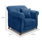 Poltrona Abruzzo Suede Azul Marinho