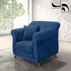 Poltrona Abruzzo Suede Azul Marinho