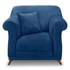 Poltrona Abruzzo Suede Azul Marinho