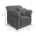 Poltrona Abruzzo Suede Cinza