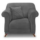 Poltrona Abruzzo Suede Cinza