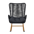 Poltrona de Balanço de Aço e Corda sem Braço Palermo Azul e Cinza Plicosa