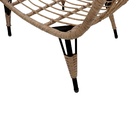 Poltrona de Aço e Rattan Sintético sem Braço Salto Bege Plicosa