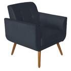 Poltrona Agata Decorativa Suede Azul Marinho D'rost