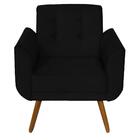 Poltrona Agata Decorativa Suede Preto Kasa Sofá