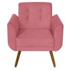 Poltrona Agata Decorativa Suede Rosa Goiaba Kasa Sofá