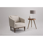 Poltrona Agatha Linho Marrom Claro