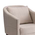 Poltrona Agatha Linho Marrom Claro