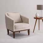 Poltrona Agatha Linho Marrom Claro